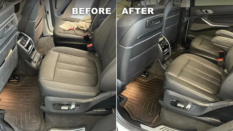 Before and after bmw x5 · interior detailing at Northside Auto Spa in Boulder
